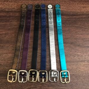 Rustic Cuff Jewelry | Set of 6 | leather with gold or silver buckles